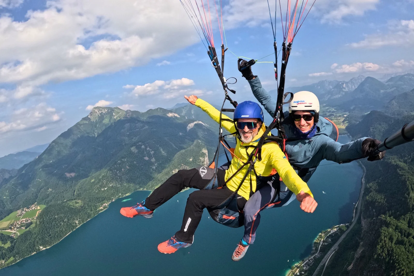 Tandem selfie over Lake Wolfgangsee